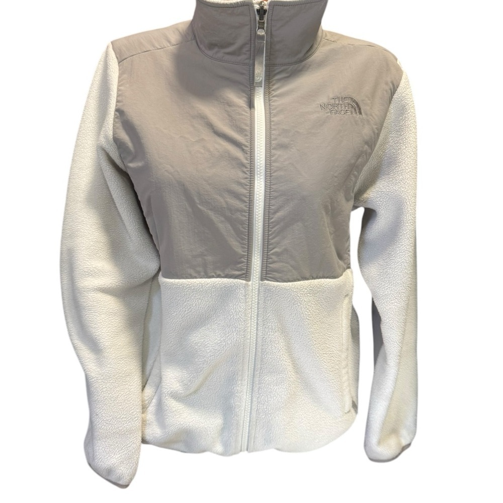 The North Face Girls Jacket Large White Gray Delani Fleece XL 18 Junior Outdoors - Picture 3 of 15